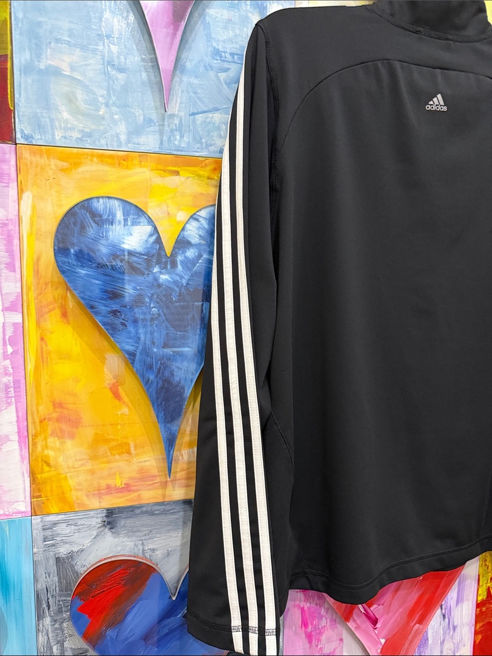 Adidas Black Lightweight Track Jacket with White Stripes - Picture 4 of 4